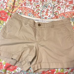 Old Navy Tan Mid Rise Shorts. Size 10.